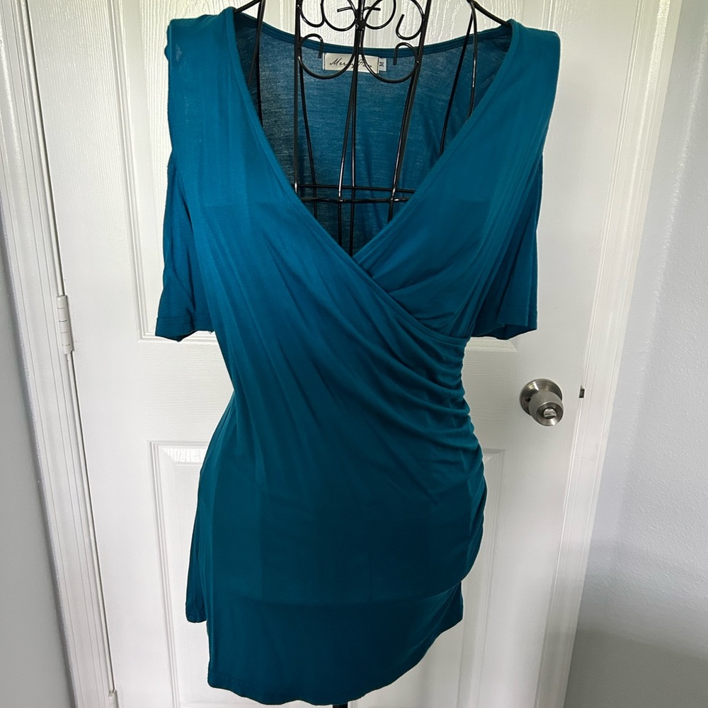 Elegant Teal Wrap Tunic by [Brand]